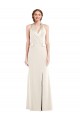 Halter Neck Long Stretch Crepe Ivory Sleeveless Semi Formal Evening Dress / Prom Dress / Bridesmaid Dress Victoria
