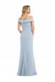 Off the Shoulder Long Stretch Crepe Light Sky Blue Sleeveless Semi Formal Evening Dress / Prom Dress / Bridesmaid Dress Victoria