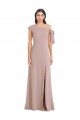 Off the Shoulder Long Stretch Crepe Dusty Pink Sleeveless Formal Evening Gown / Prom Dress / Bridesmaid Dress Victoria