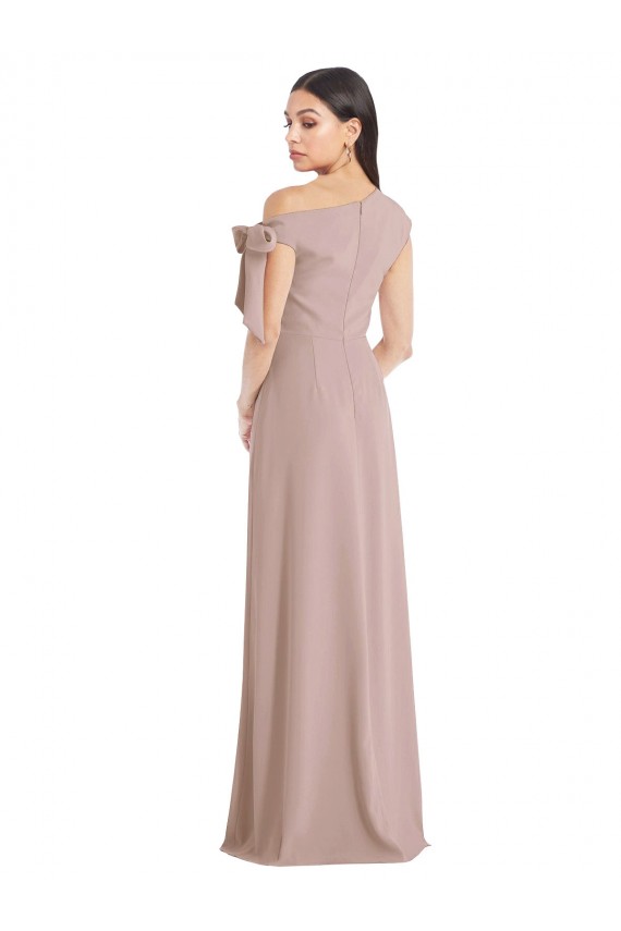 Off the Shoulder Long Stretch Crepe Dusty Pink Sleeveless Formal Evening Gown / Prom Dress / Bridesmaid Dress Victoria