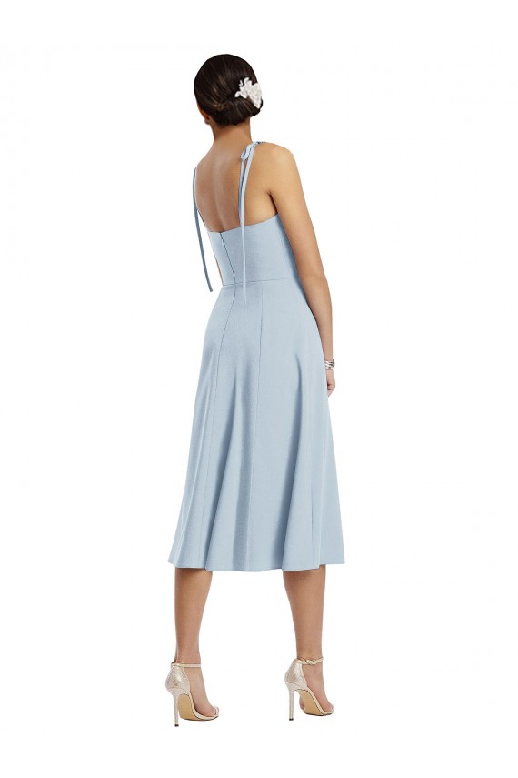 Sweetheart Midi Length Stretch Crepe Light Sky Blue Sleeveless Evening Gown / Prom Dress / Bridesmaid Dress Victoria
