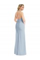 Halter Neck Long Stretch Crepe Light Sky Blue Sleeveless Bridesmaid Dress / Evening Dress Victoria