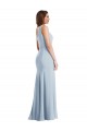 One Shoulder Long Stretch Crepe Light Sky Blue Sleeveless Formal Evening Gown / Prom Dress / Bridesmaid Dress Victoria