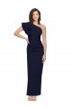 One Shoulder Long Stretch Crepe Dark Navy Sheath Sleeveless Formal Evening Gown / Prom Dress / Bridesmaid Dress Victoria