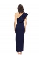 One Shoulder Long Stretch Crepe Dark Navy Sheath Sleeveless Formal Evening Gown / Prom Dress / Bridesmaid Dress Victoria