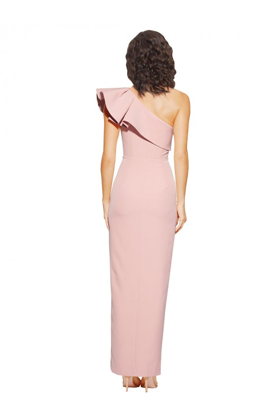 One Shoulder Long Stretch Crepe Mauve Sheath Sleeveless Formal Evening Gown / Prom Dress / Bridesmaid Dress Victoria