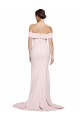 Square Neck Sweep Train Stretch Crepe Pink Sleeveless Formal Evening Gown / Prom Dress / Bridesmaid Dress Victoria