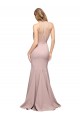 High Neck Sweep Train Stretch Crepe Dusty Pink Sheath Sleeveless Formal Evening Gown / Prom Dress / Bridesmaid Dress Victoria