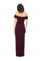 Square Neck Long Stretch Crepe Burgundy Gold Sleeveless Formal Evening Gown / Prom Dress / Bridesmaid Dress Victoria