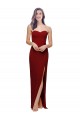 Sweetheart Long Stretch Crepe Burgundy Sleeveless Bridesmaid Dress / Evening Dress Victoria