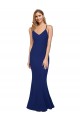 V-Neck Long Stretch Crepe Royal Blue Sleeveless Formal Dress / Bridesmaid Dress Victoria