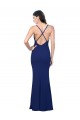 V-Neck Long Stretch Crepe Royal Blue Sleeveless Formal Dress / Bridesmaid Dress Victoria
