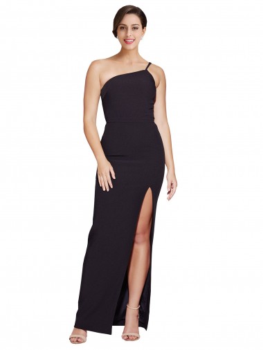 Strapless Long Stretch Crepe Black Sleeveless Formal Evening Gown / Prom Dress / Bridesmaid Dress Victoria