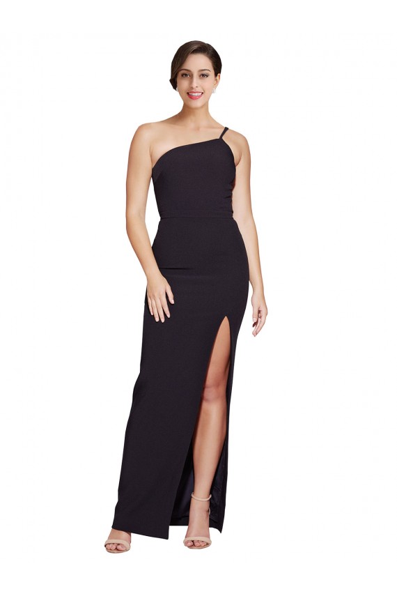 Strapless Long Stretch Crepe Black Sleeveless Formal Evening Gown / Prom Dress / Bridesmaid Dress Victoria