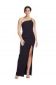 Strapless Long Stretch Crepe Black Sleeveless Formal Evening Gown / Prom Dress / Bridesmaid Dress Victoria