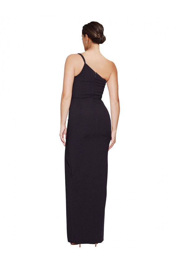 Strapless Long Stretch Crepe Black Sleeveless Formal Evening Gown / Prom Dress / Bridesmaid Dress Victoria