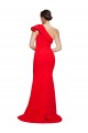 One Shoulder Sweep Train Stretch Crepe Red Sleeveless Semi Formal Evening Dress / Prom Dress / Bridesmaid Dress Victoria