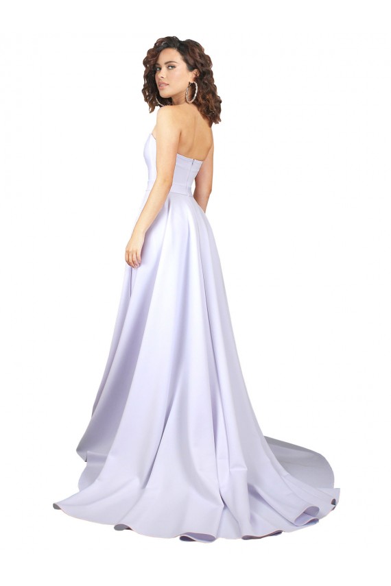 Sweetheart Long Stretch Crepe White Sleeveless Beach Wedding Dress Victoria