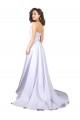 Sweetheart Long Stretch Crepe White Sleeveless Beach Wedding Dress Victoria