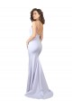 High Neck Long Stretch Crepe White Sleeveless Beach Wedding Dress Victoria