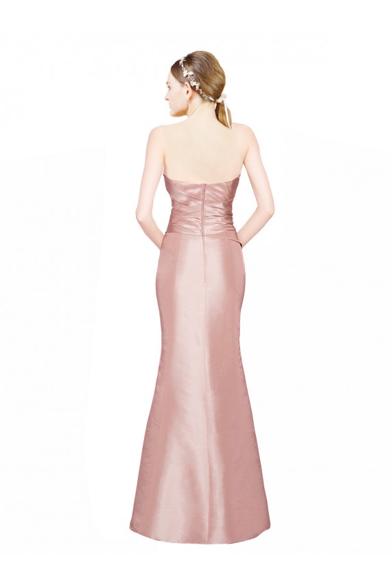 Strapless Long Stretch Satin Sleeveless Formal Evening Gown / Prom Dress / Bridesmaid Dress Victoria