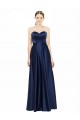 Sweetheart Long Stretch Satin Dark Navy Sleeveless Black Tie Evening Gown / Bridesmaid Dress Victoria