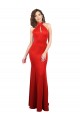 Halter Neck Long Stretch Satin Red Sleeveless Formal Evening Gown / Prom Dress / Bridesmaid Dress Victoria