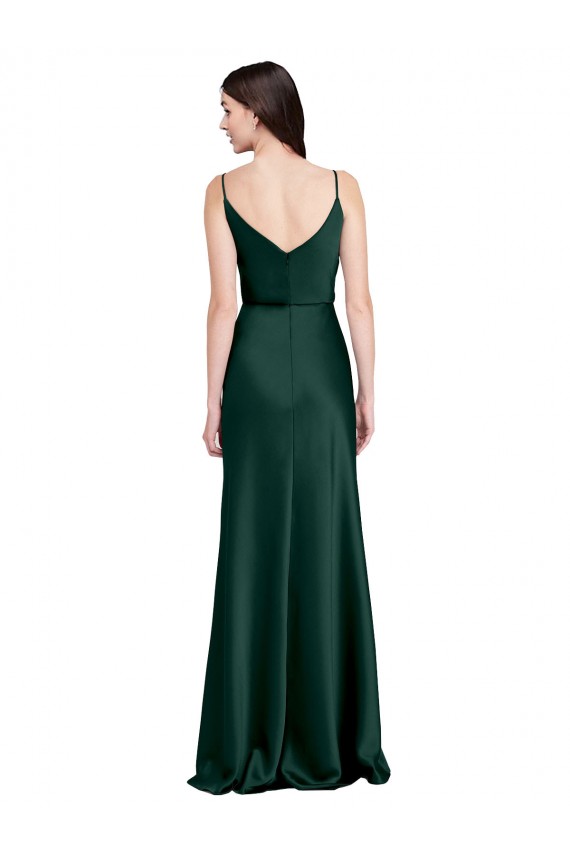 Cowl Neck Long Stretch Satin Hunter Sleeveless Black Tie Evening Gown / Prom Dress / Bridesmaid Dress Victoria