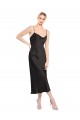 Cowl Neck Midi Length Stretch Satin Black Sleeveless Formal Evening Gown / Prom Dress / Bridesmaid Dress Victoria