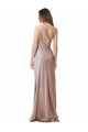 One Shoulder Long Stretch Satin Dusty Pink Sleeveless Formal Evening Gown / Prom Dress / Bridesmaid Dress Victoria