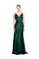 High Neck Long Stretch Satin Hunter Sleeveless Formal Evening Gown / Prom Dress / Bridesmaid Dress Victoria