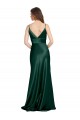 High Neck Long Stretch Satin Hunter Sleeveless Formal Evening Gown / Prom Dress / Bridesmaid Dress Victoria