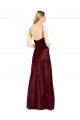 V-Neck Long Stretch Satin Burgundy Gold Sleeveless Bridesmaid Dress / Evening Dress Victoria