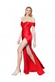 High Neck Long Stretch Satin Red Sleeveless Formal Evening Gown / Prom Dress / Bridesmaid Dress Victoria