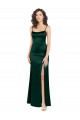 Scoop Neck Long Stretch Satin Hunter Sleeveless Formal Evening Gown / Prom Dress / Bridesmaid Dress Victoria