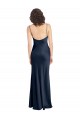 Cowl Neck Long Stretch Satin Dark Navy Sleeveless Black Tie Evening Gown / Prom Dress / Bridesmaid Dress Victoria