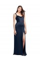 Cowl Neck Long Stretch Satin Dark Navy Sleeveless Formal Evening Gown / Prom Dress / Bridesmaid Dress Victoria