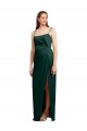 Square Neck Long Stretch Satin Hunter Sleeveless Formal Evening Gown / Prom Dress / Bridesmaid Dress Victoria