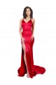 Sweetheart Long Stretch Satin Red Sleeveless Formal Evening Gown / Prom Dress / Bridesmaid Dress Victoria