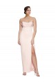 Cowl Neck Long Stretch Satin Sleeveless Formal Evening Gown / Prom Dress / Bridesmaid Dress Victoria