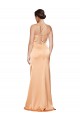 One Shoulder Long Stretch Satin Light Copper Sleeveless Formal Evening Gown / Prom Dress / Bridesmaid Dress Victoria
