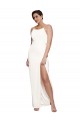 High Neck Long Stretch Satin Ivory Sleeveless Formal Evening Gown / Prom Dress / Bridesmaid Dress Victoria