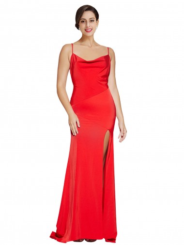 Strapless Long Stretch Satin Red Sleeveless Formal Evening Gown / Prom Dress / Bridesmaid Dress Victoria