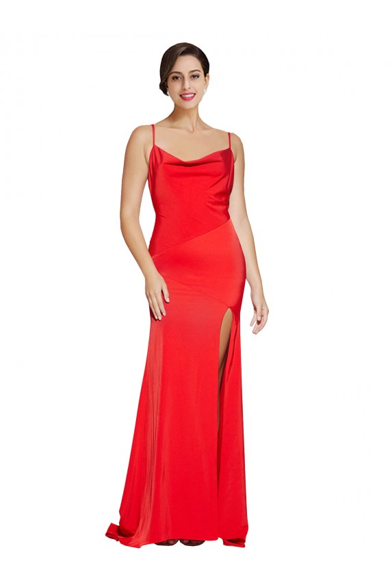 Strapless Long Stretch Satin Red Sleeveless Formal Evening Gown / Prom Dress / Bridesmaid Dress Victoria