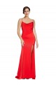 Strapless Long Stretch Satin Red Sleeveless Formal Evening Gown / Prom Dress / Bridesmaid Dress Victoria