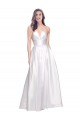 Strapless Long Stretch Satin White Sleeveless Formal Evening Gown / Prom Dress / Bridesmaid Dress Victoria