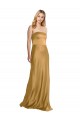 Strapless Long Stretch Satin Gold Sleeveless Formal Evening Gown / Prom Dress / Bridesmaid Dress Victoria