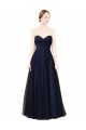 Strapless Long Tulle Dark Navy Sleeveless Bridesmaid Dress / Evening Dress Victoria