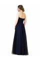 Strapless Long Tulle Dark Navy Sleeveless Bridesmaid Dress / Evening Dress Victoria