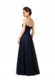 Strapless Long Tulle Dark Navy Sleeveless Bridesmaid Gown Victoria